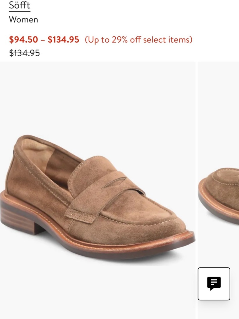 Söfft Mara Light Brown Suede Women's Suede Penny Loafers 7M